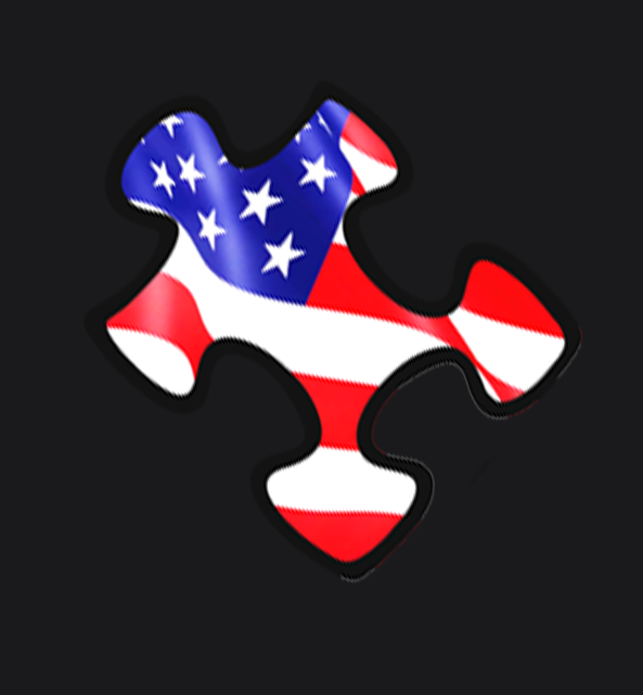 Puzzled USA Black Soft Style