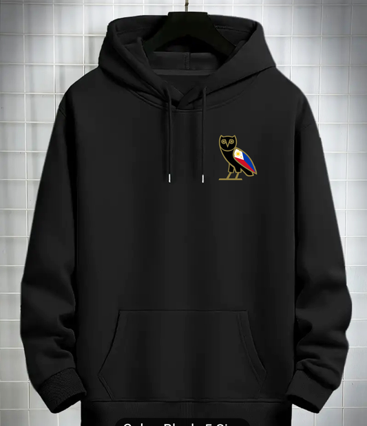 KUWAGO, Black Hoodie with Kangaroo Pocket